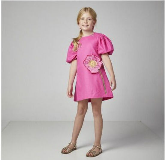 Imagem de VESTIDO FEMININO INFANTIL ROSA FLOR